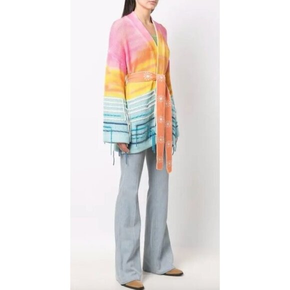 CANESSA Sunset Belted Cardigan 100% Cashmere Size 2 - Picture 3 of 16